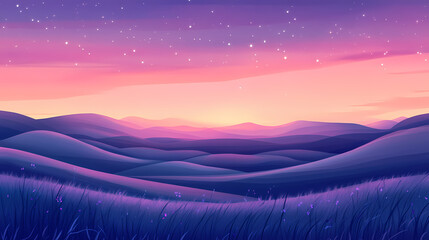 Wall Mural - pastel dreamscape serene hills landscape