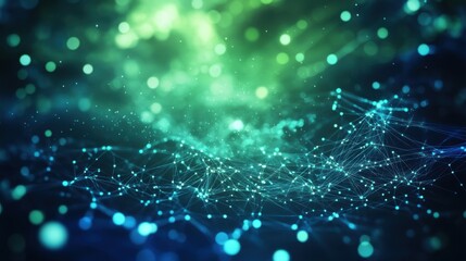 digital technology speed connect blue green background, cyber nano information, abstract communicati