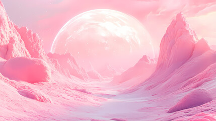 Wall Mural - dreamlike pink surreal valleys archway