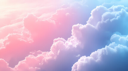 Wall Mural - dreamy pastel clouds with soft pink and blue hues, illuminated by gentle light. perfect for backgrou