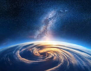 Wall Mural - sky with glowing clouds and cosmic swirl