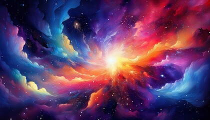Wall Mural - watercolor galaxy explosion