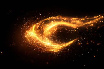 Aufkleber - Glowing gas swirls create mesmerizing energy flow in dark atmosphere during cosmic inspired abstract display. Generative AI