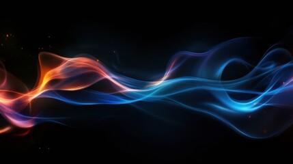 Aufkleber - Glowing energy flow creates mesmerizing abstract gas swirls in dark atmosphere. Generative AI