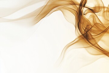 Aufkleber - Elegant swirls of brown smoke gently dancing across a light backdrop in an artistic display of movement and fluidity. Generative AI