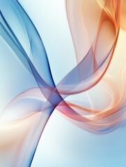 Fototapete - Colorful swirls of blue and orange create dynamic patterns in a serene background. Generative AI