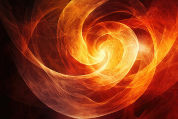 Poster - Abstract swirling fiery vortex, orange and red hues, dynamic energy, intense light.