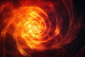 Leinwandbilder - Fiery spiral abstract art, swirling vortex of orange and red hues creating a mesmerizing visual effect.