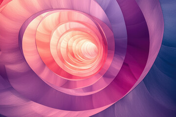 Poster - Abstract swirling tunnel of pink and purple hues, creating a mesmerizing depth and vibrant color gradient.