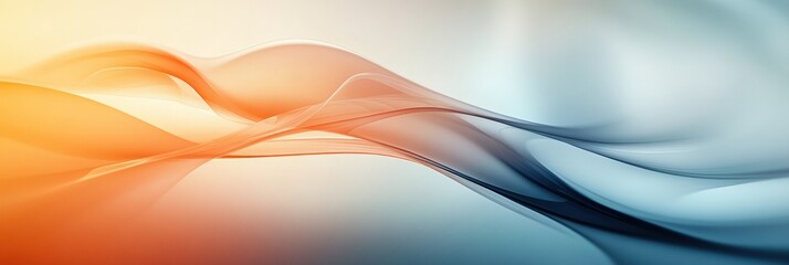 Fototapete - Soft, flowing waves of color blend seamlessly in an artistic representation of tranquility and motion. Generative AI