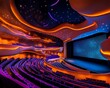 © Abadi - Modern Theatre Interior, Stylish Seating, Stage, Lights, Background, Entertainment Venue