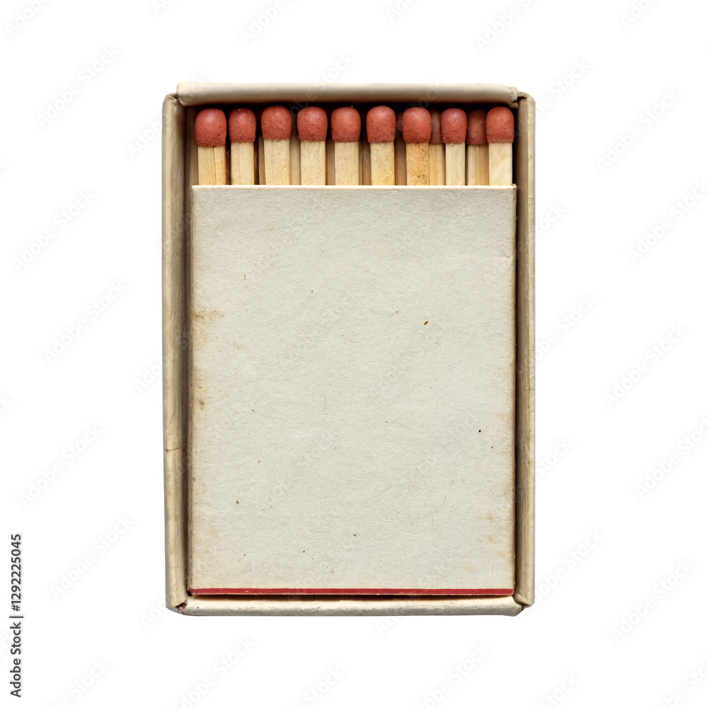 Unopened Blank Matchbox Mockup with Slightly Worn Edges, PNG ...