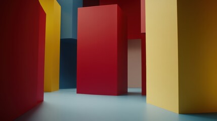Wall Mural - a vibrant abstract composition featuring colorful geometric blocks creates a modern, artistic space 