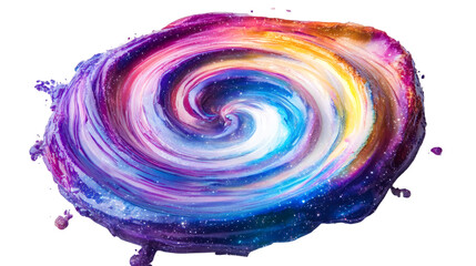 Fototapete - Colorful galactic swirl revealing stellar patterns, glowing against transparent backdrop for cosmic design applications