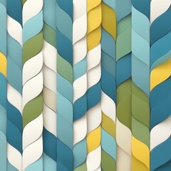 Wall Mural - a vibrant abstract pattern featuring wavy, layered shapes in shades of blue, green, and yellow, idea