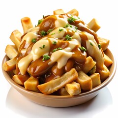 Wall Mural - bowl of fries with cheese and gravy 