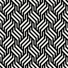 Wall Mural - seamless pattern with geometric waves. endless stylish texture. ripple monochrome background. linear