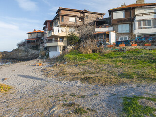 Poster - Street and houses at old town of Sozopol, Bulgaria