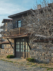 Poster - Street and houses at old town of Sozopol, Bulgaria