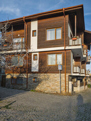 Poster - Street and houses at old town of Sozopol, Bulgaria