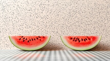 Slicing refreshing watermelon kitchen counter food photography bright environment top view summer treats