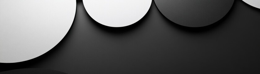 Poster - Abstract Monochrome Circles on Dark Background