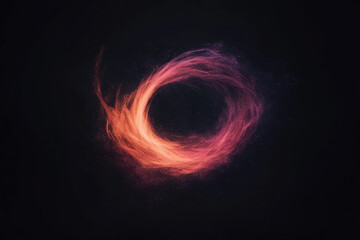 Wall Mural - A bright orange and red swirl of light in the dark