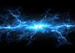 © Riz - Abstract Blue Energy Burst with Electric Sparks and Bright Glows in Dark Background