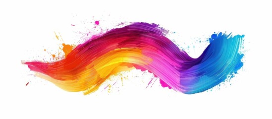 Aufkleber - Abstract Colorful Wave Background Design with Vibrant Rainbow Hues and Energetic Brush Strokes