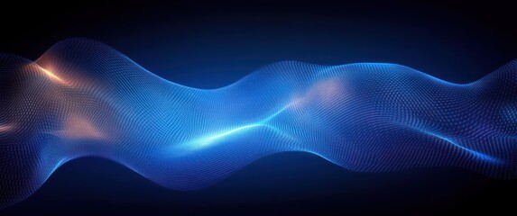 Dynamic Abstract Wave Flow Mesh Particles Digital Technology Network Illustration