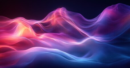 Wall Mural - Abstract Wave Fluid Motion Blue Purple Colors Smooth Gradients Minimalist Design