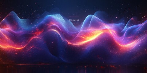 Fototapete - Futuristic Technology Background with Abstract Waves and Modern Design for Digital Interface and UI