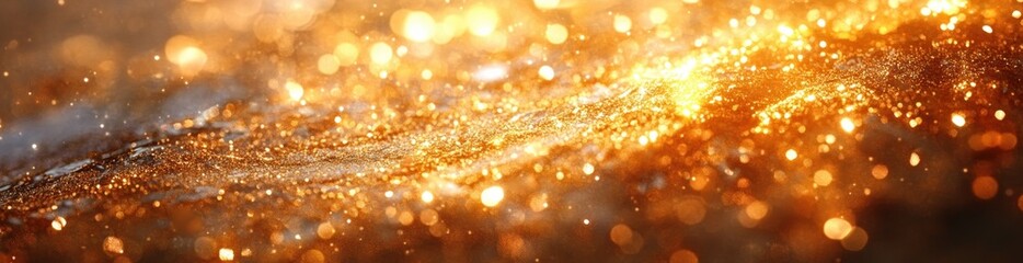 Aufkleber - Gold Foil Texture Background with Shimmering Light Effects for Elegant Wallpaper and Modern Graphic Design