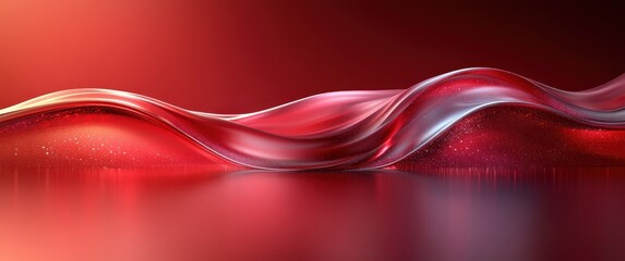 Aufkleber - Futuristic Red Gradient Metallic Abstract Design with Light Effect for Technology Wallpaper Background