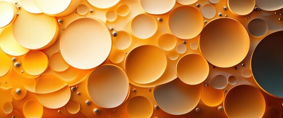 Poster - Gold Abstract Background with Glossy Circles and Elegant Light Effect for Modern Design