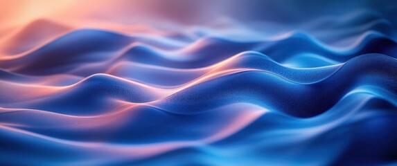Fototapete - Abstract Blue Gradient Background with Smooth Curves and Light Effects for Modern Digital Art and Graphic Design