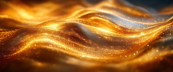 Aufkleber - Luxurious Gold Abstract Background with Smooth Curves and Dynamic Lines for Elegant Wallpaper and Modern Design
