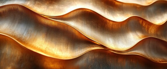 Poster - Gold Wave Pattern with Dramatic Lighting Abstract Background for Luxury Wallpaper and Modern Graphic Design