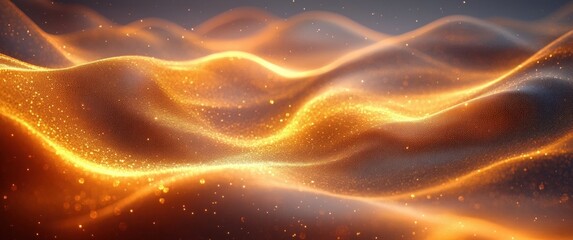 Aufkleber - Luxurious Gold Abstract Background with Smooth Curves Warm Lighting Elegant Design for Modern Wallpaper and Futuristic Graphics