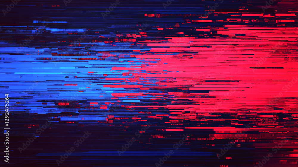 Red Pixelated Static Pixelated glitch texture with bold noise distortions and flickering red ...