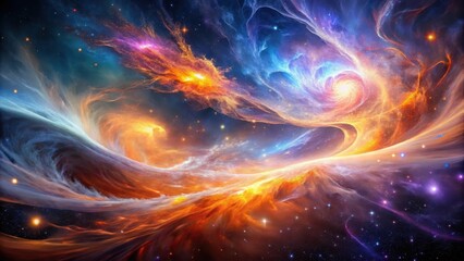Wall Mural - celestial dance a symphony of cosmic nebulae and star clusters in vivid hues
