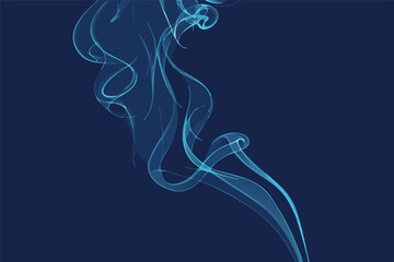 Aufkleber - Swirling blue smoke dances gracefully against a dark background creating an ethereal and calming ambiance in a minimalist design