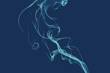 Aufkleber - Swirling blue smoke dances gracefully against a dark background creating an ethereal and calming ambiance in a minimalist design