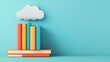 © JosLuis - Colorful Books and Cloud: A 3D Rendered Illustration AI Generated