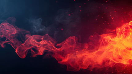 Wall Mural - ethereal flames dance against dark background, creating mesmerizing visual of red and orange hues in