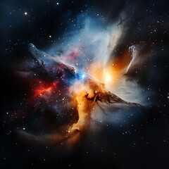 Wall Mural - Celestial event nebula formation outer space astrophotography cosmic environment wide angle view stellar evolution