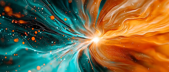 Canvas Print - Vibrant cosmic energy swirl abstract digital art colorful environment dynamic viewpoint creative concept