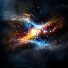 Wall Mural - Exploring cosmic wonders the beauty of nebulae in space astronomy digital art dark environment aerial view celestial inspiration