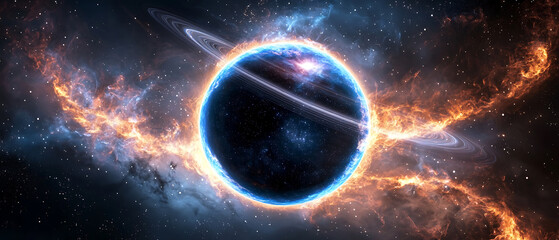 Wall Mural - Celestial phenomenon cosmic explosion in outer space digital art vibrant colors abstract universe