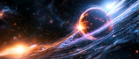 Wall Mural - Celestial collision a dazzling cosmic event in the universe's spectacular landscape